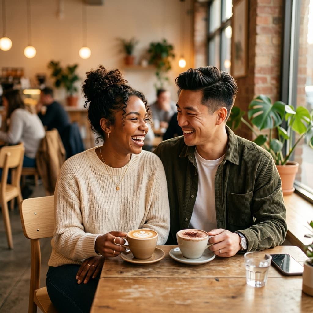 Couple on a cafe date